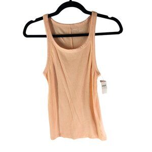 Aerie Womens Peach Ribbed Scoop Neck Tank Top Size M